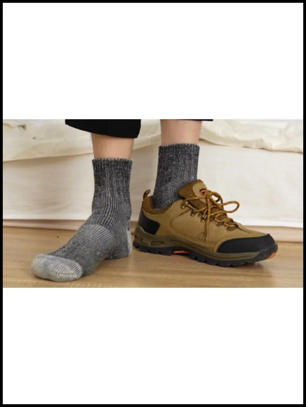 Men's Merino Wool Hiking Socks Thermal Crew Winter Trekking Cycling 4 Pack
